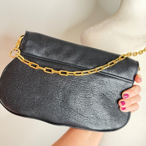 Tory Burch Amanda Black Lift Flat Leather Crossbody Clutch Bag - Picture 2 of 6